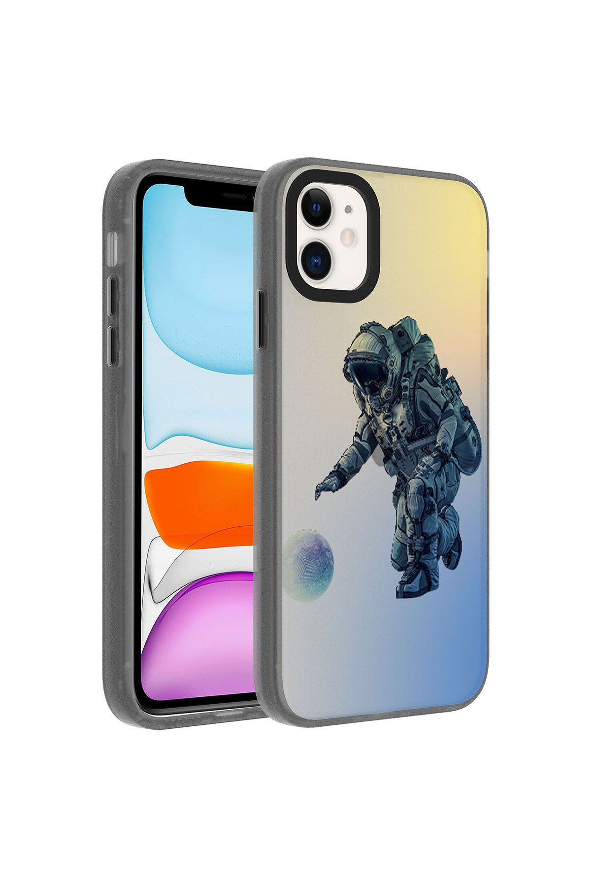 iPhone 11 Uyumlu Desenli   Dragon Sert Kılıf-Astronot