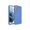 Galaxy S21 FE Uyumlu Metal Çerçeve ve Buton Tasarımlı Silikon Zore Luna Kılıf-Lavendery Gray