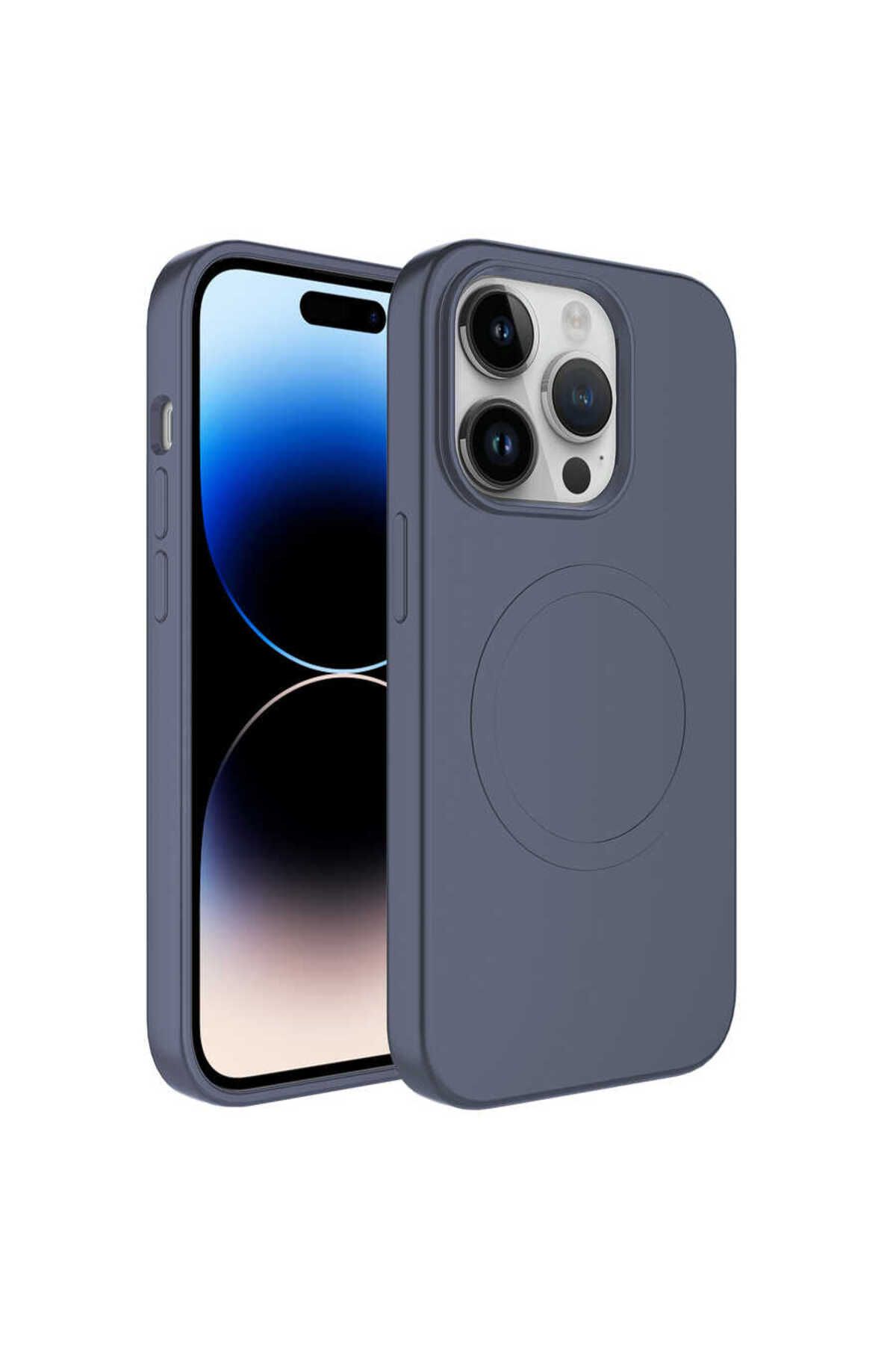 iPhone 11 Pro Max Uyumlu Magsafe Wireless Şarj Özellikli Pastel Renk Silikon Zore Plas Kılıf-L