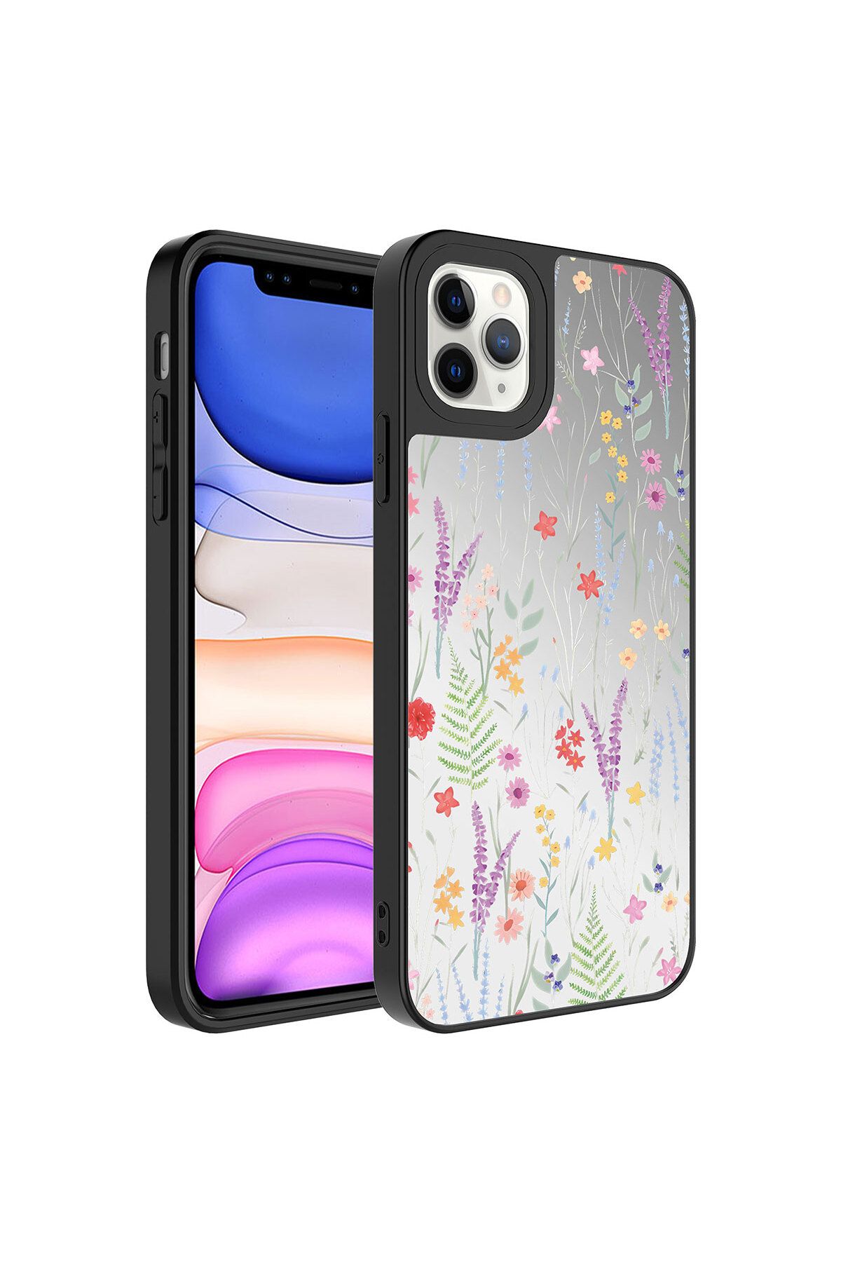iPhone 11 Pro Max Uyumlu Aynalı Desenli Kamera Korumalı Parlak Mirror Kılıf-Dallar