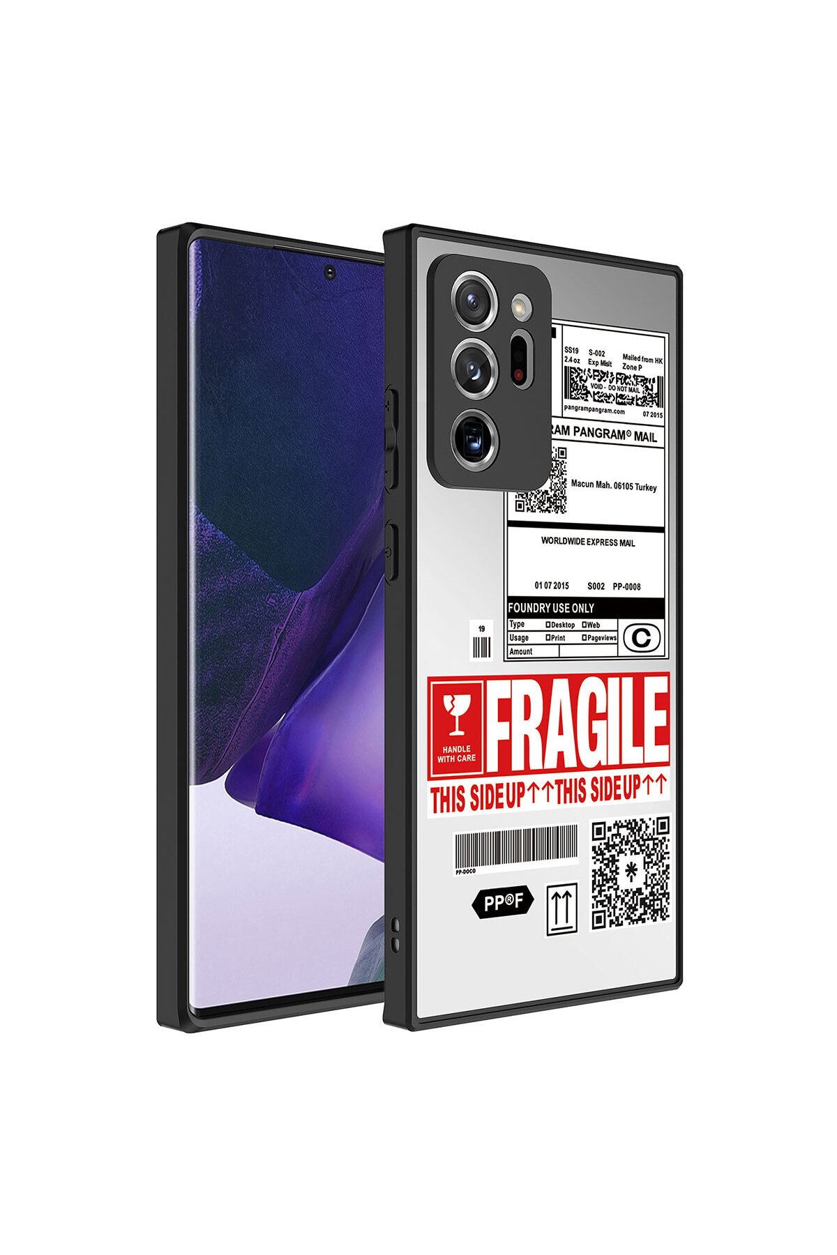 Galaxy Note 20 Ultra Uyumlu Aynalı Desenli Kamera Korumalı Parlak Mirror Kılıf-Fragile
