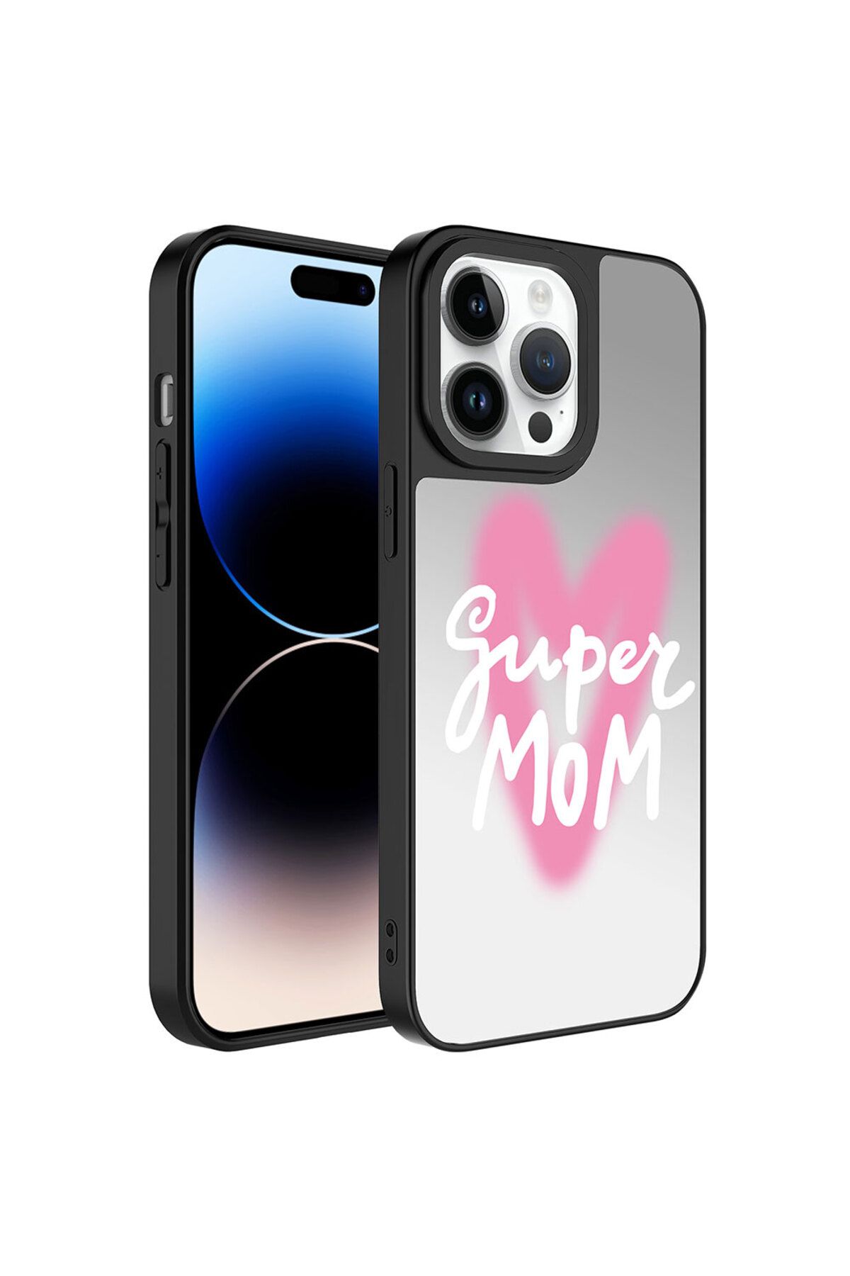 iPhone 14 Pro Uyumlu Aynalı Desenli Kamera Korumalı Parlak Mirror Kılıf-Süper Anne iPhone 14 Pro Uyumlu Aynalı Desenli Kamera Korumalı Parlak Mirror Kılıf-Süper Anne