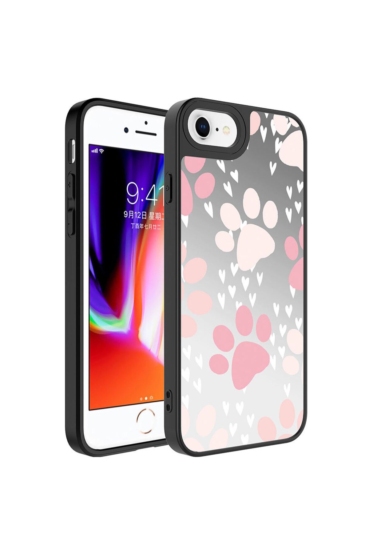 iPhone SE 2020 Uyumlu Aynalı Desenli Kamera Korumalı Parlak  Mirror Kılıf-