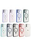 iPhone 11 Uyumlu Şarj Özellikli Zore Krom Magsafe Silikon Kılıf-Lavendery Gray iPhone 11 Uyumlu Şarj Özellikli Zore Krom Magsafe Silikon Kılıf-Lavendery Gray