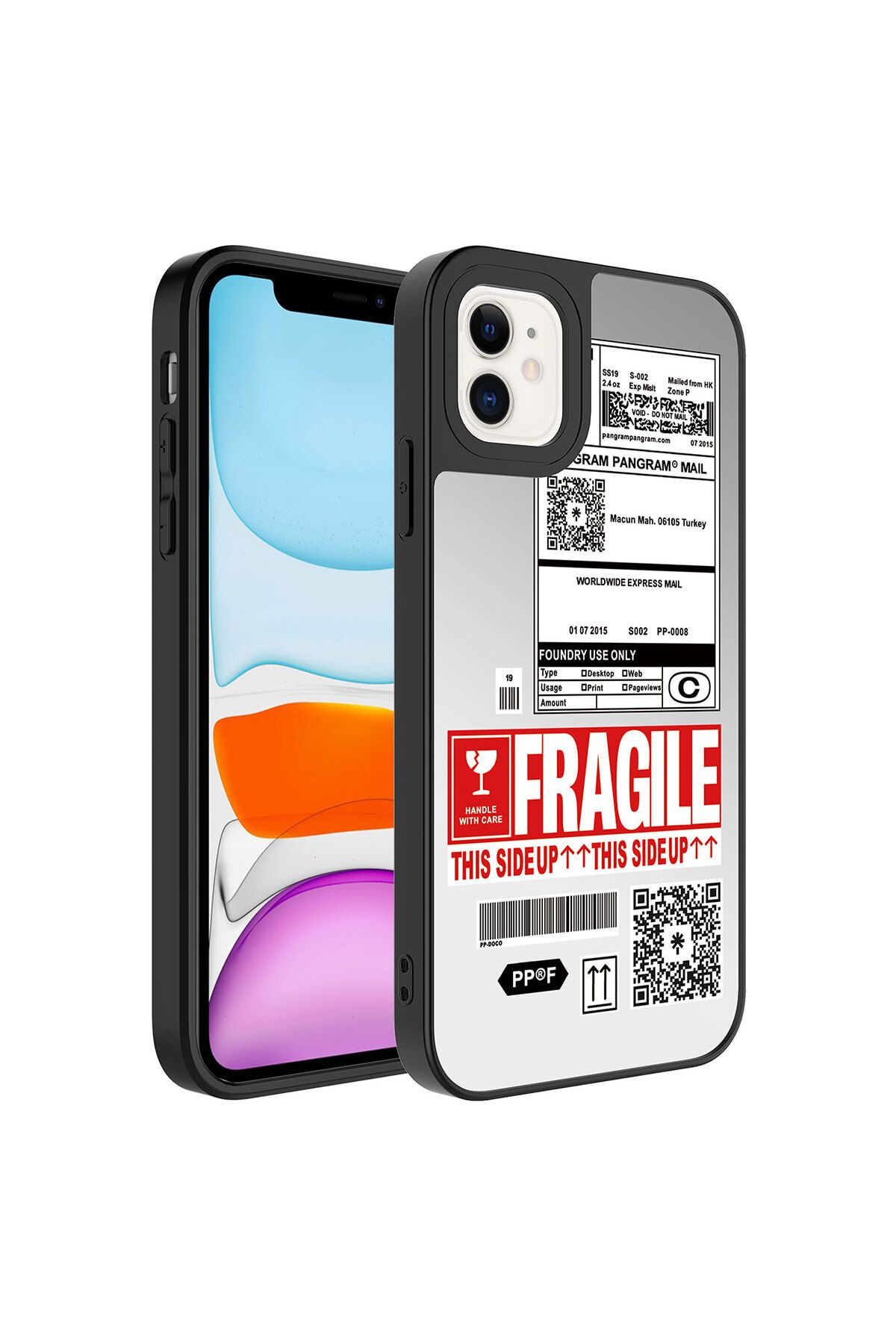 iPhone 11 Uyumlu Aynalı Desenli Kamera Korumalı Parlak  Mirror Kılıf-Fragile