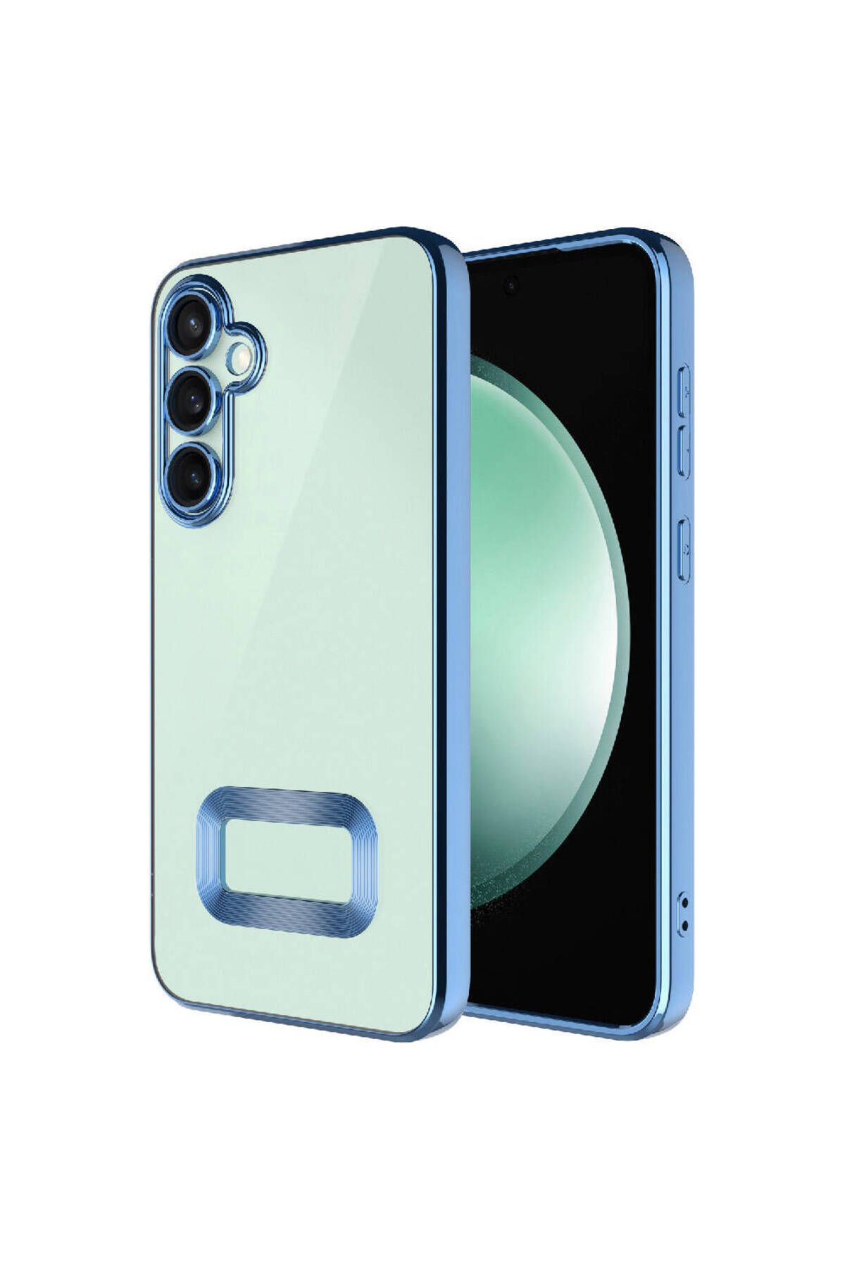 Galaxy S23 FE Uyumlu Kamera Korumalı Logo Gösteren Zore Omega Kılıf-Sierra Mavi