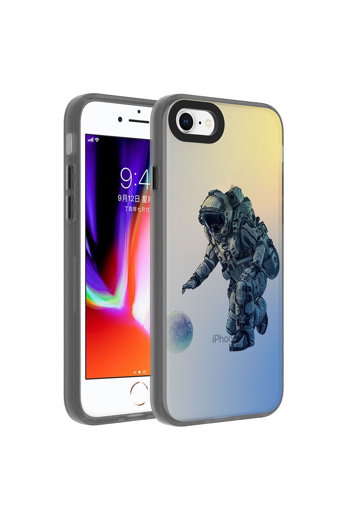 iPhone SE 2022 Uyumlu Desenli Dragon Sert Kılıf-Astronot