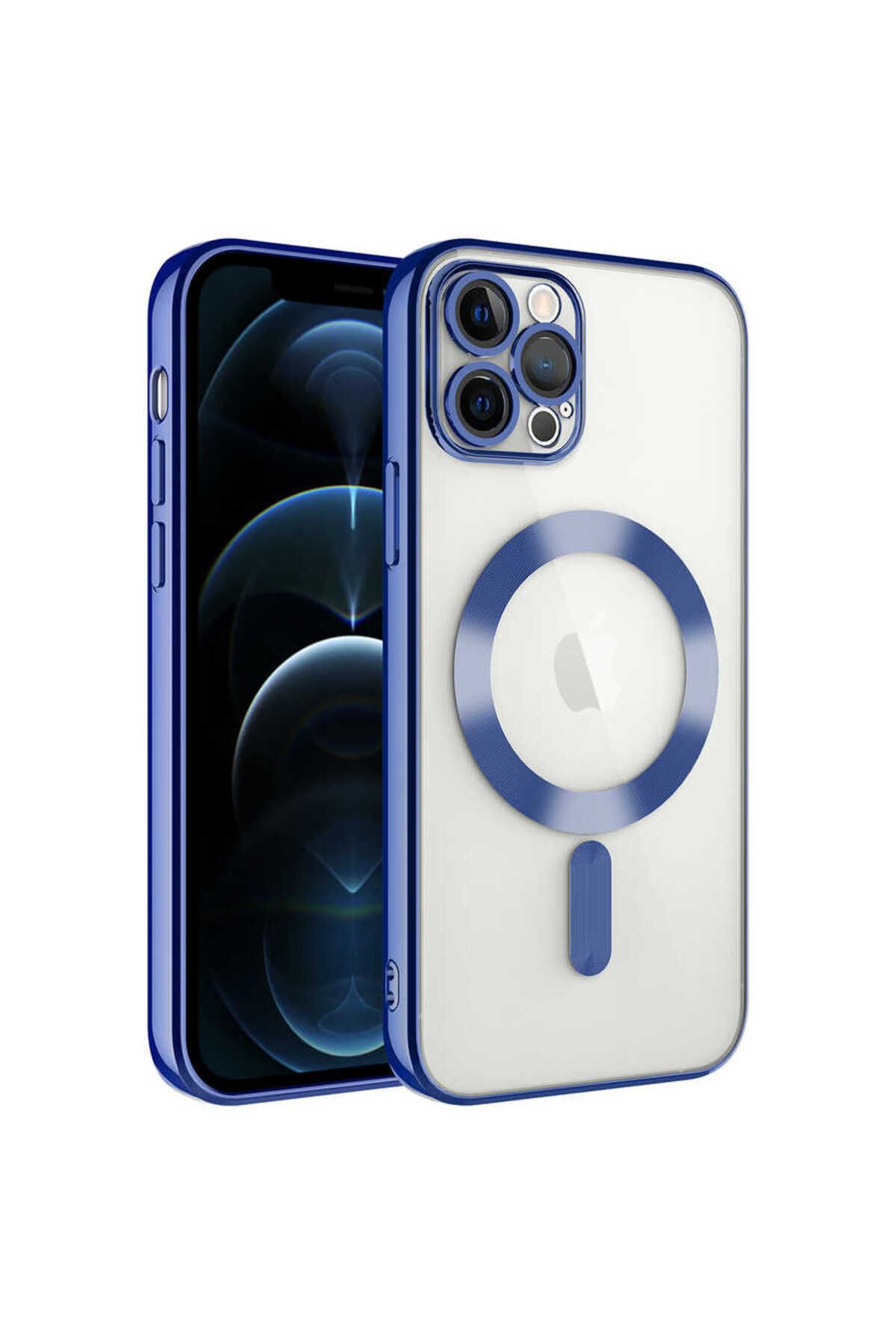iPhone 11 Pro Max Uyumlu Kamera Korumalı Magsafe Wireless Şarj Özellikli Zore Demre Kılıf-Sier