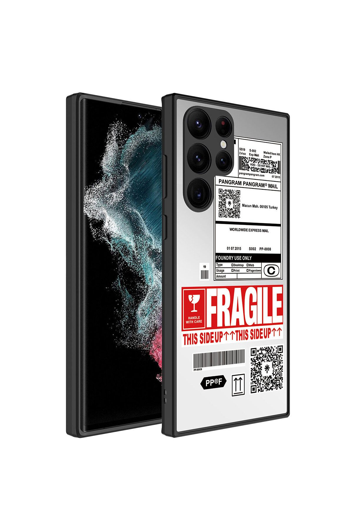 Galaxy S22 Ultra Uyumlu Aynalı Desenli Kamera Korumalı Parlak Mirror Kılıf-Fragile