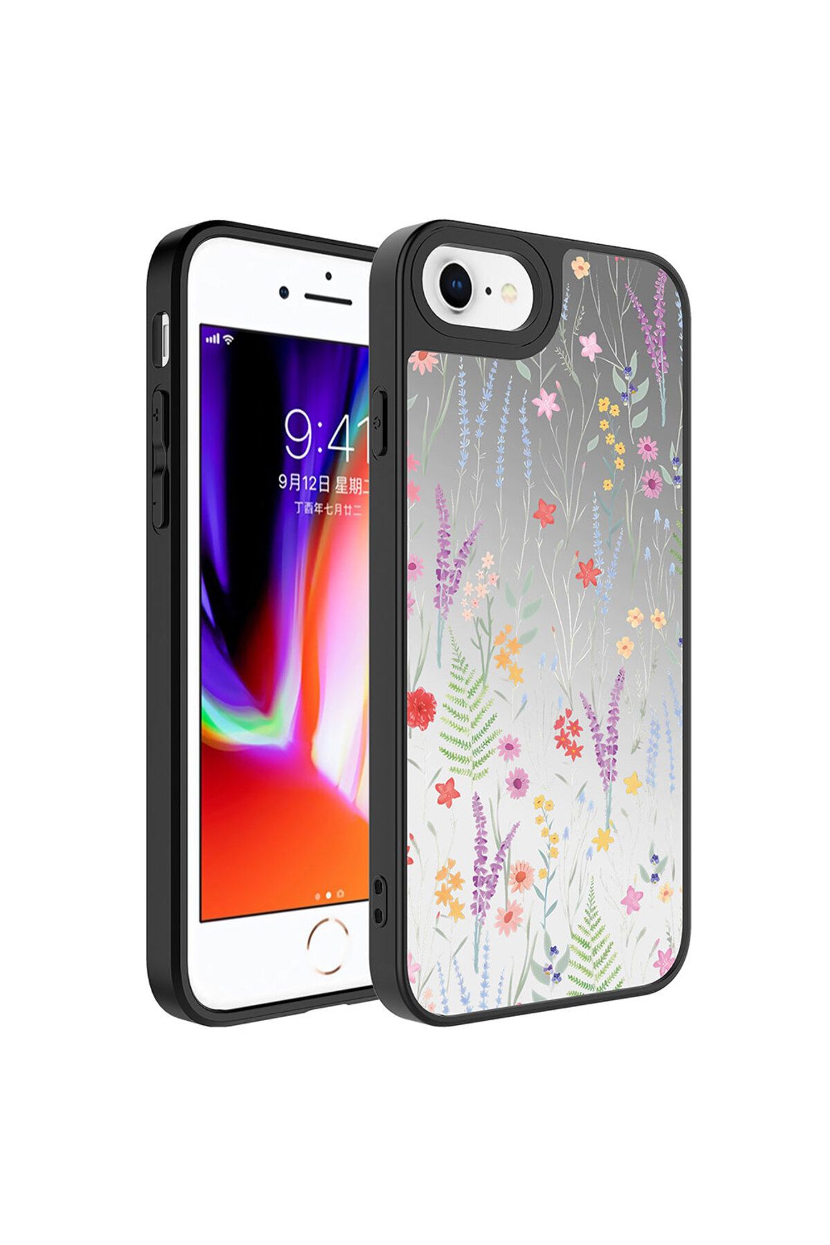 iPhone SE 2022 Uyumlu Aynalı Desenli Kamera Korumalı Parlak Zore Mirror Kılıf-Dallar