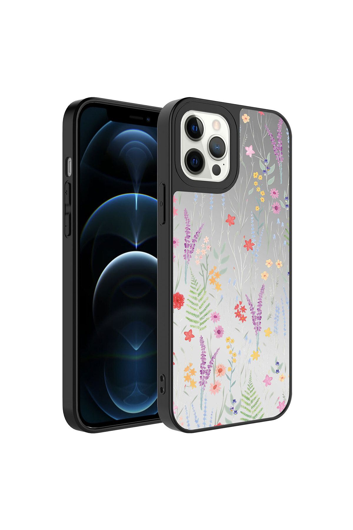 iPhone 12 Pro Max Uyumlu Aynalı Desenli Kamera Korumalı Parlak Zore Mirror Kılıf-Dallar
