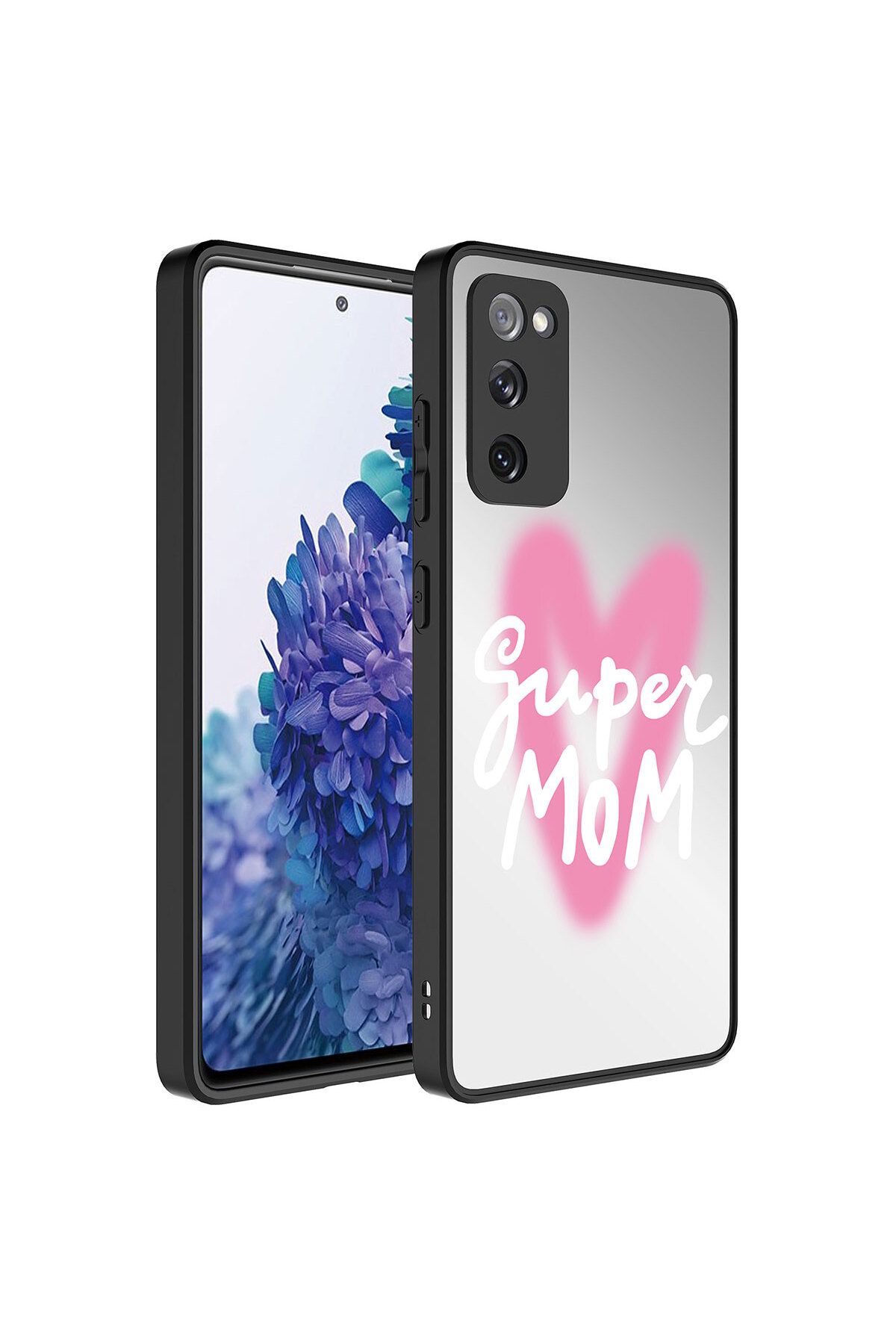 Galaxy S20 FE Uyumlu Aynalı Desenli Kamera Korumalı Parlak Zore Mirror Kılıf-Süper Anne