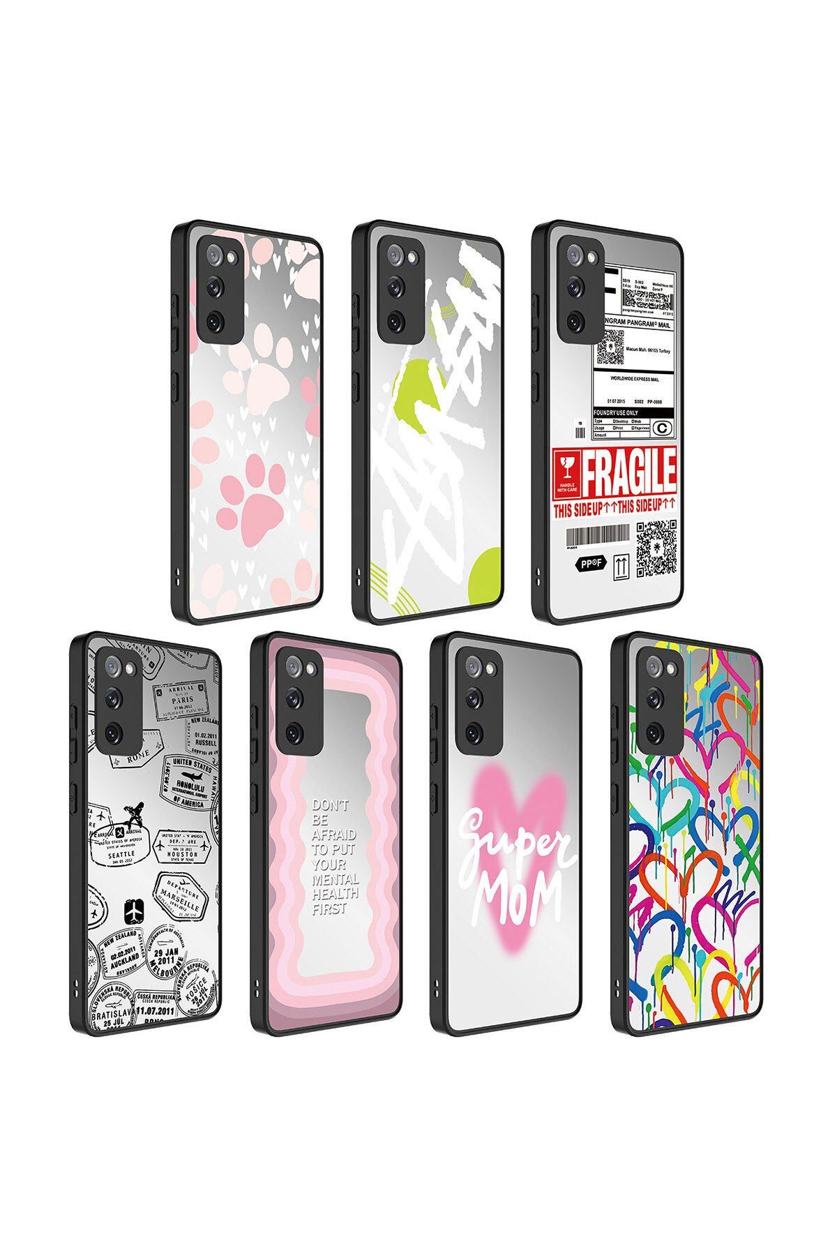 Galaxy S20 FE Uyumlu Aynalı Desenli Kamera Korumalı Parlak Zore Mirror Kılıf-Süper Anne