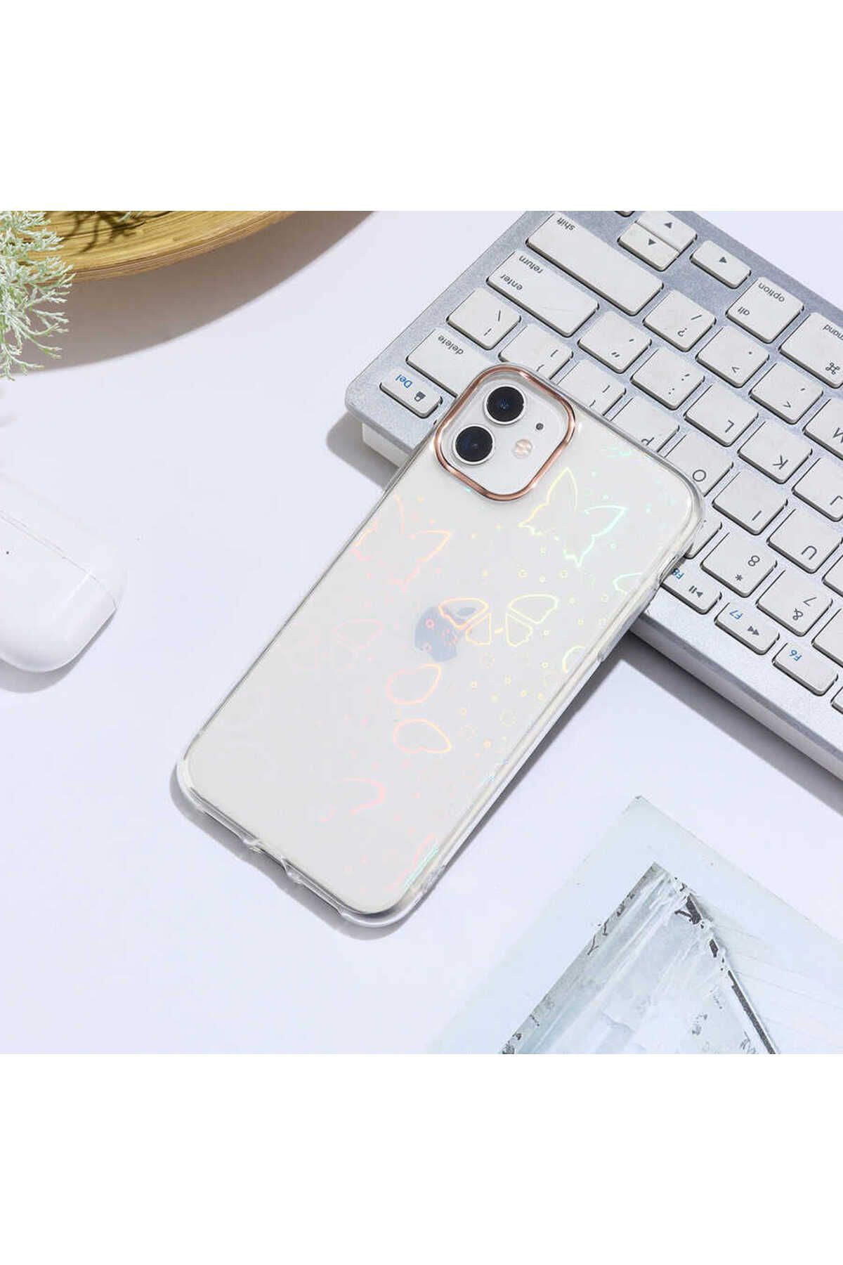 iPhone 11 Uyumlu  Sidney Desenli Sert Kılıf-Butterfly No2