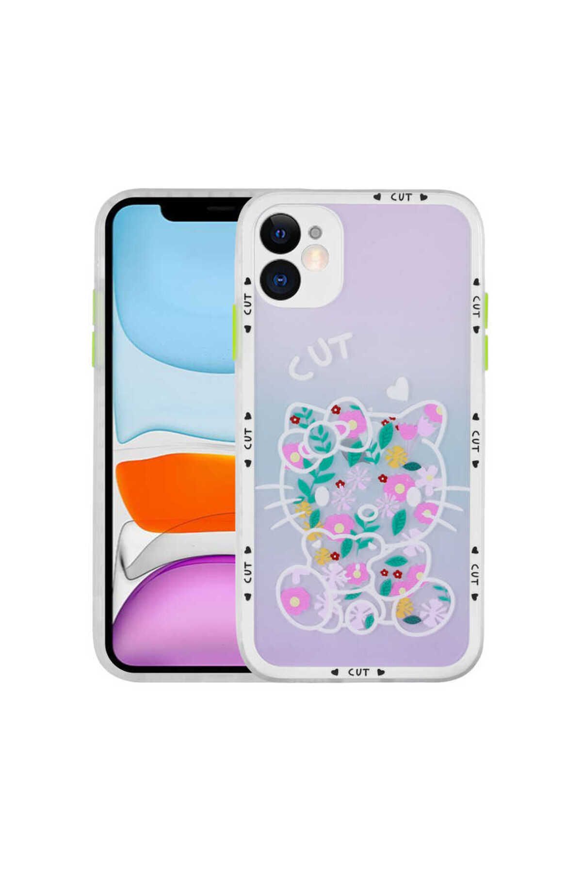 iPhone 11 Uyumlu Kamera Korumalı Desenli Sert Zore Hess Kılıf-NO9