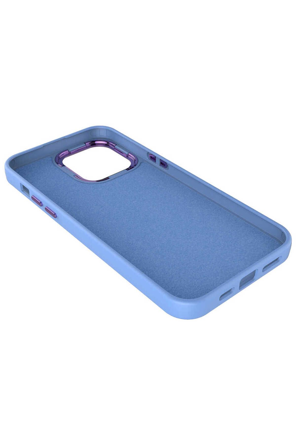 14 Pro Uyumlu Metal Çerçeve ve Buton Tasarımlı Silikon Zore Luna Kılıf-Lavendery Gray 14 Pro Uyumlu Metal Çerçeve ve Buton Tasarımlı Silikon Zore Luna Kılıf-Lavendery Gray