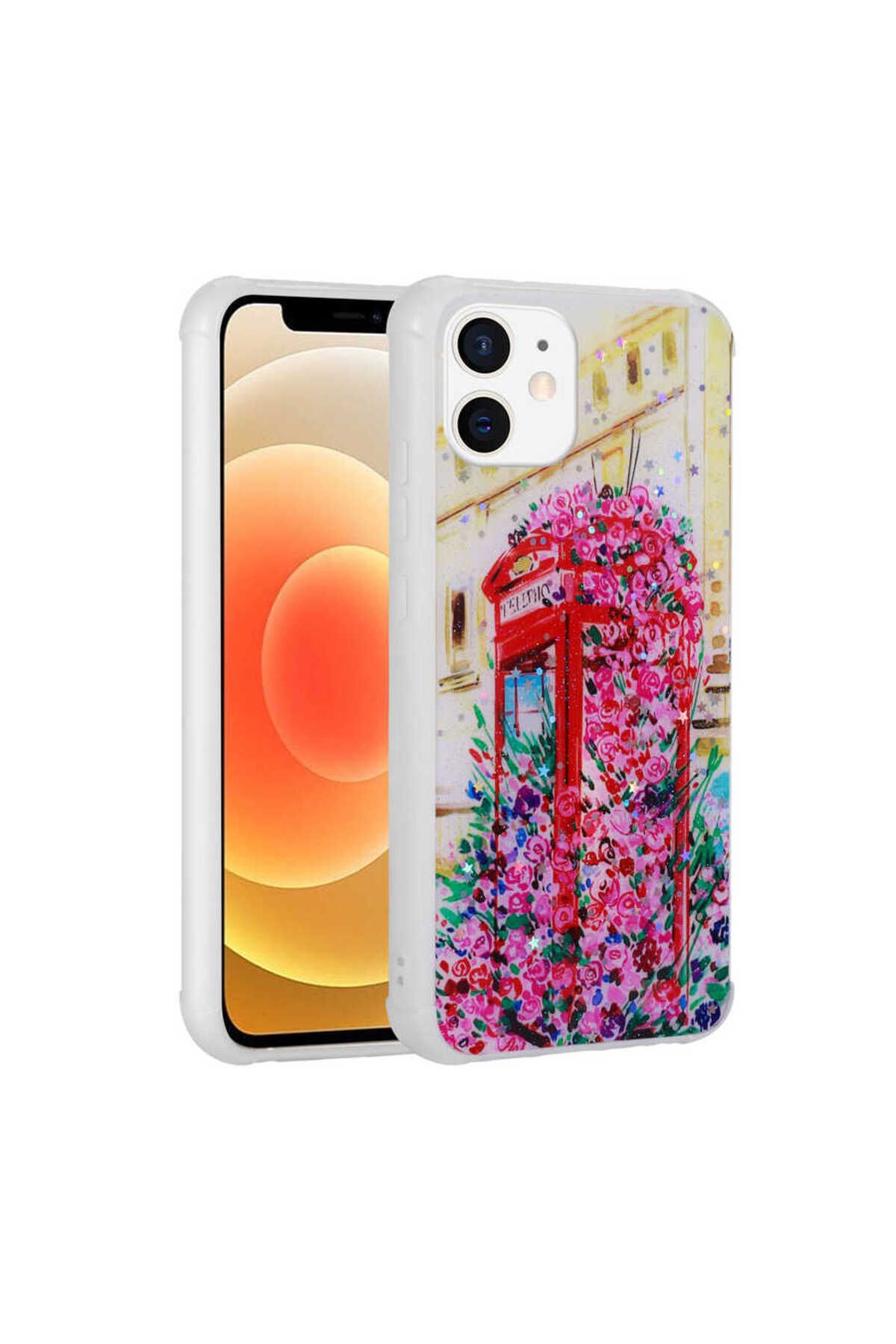 iPhone 11 Uyumlu Simli Desenli Kamera Korumalı Parlak Zore Popy Kılıf
