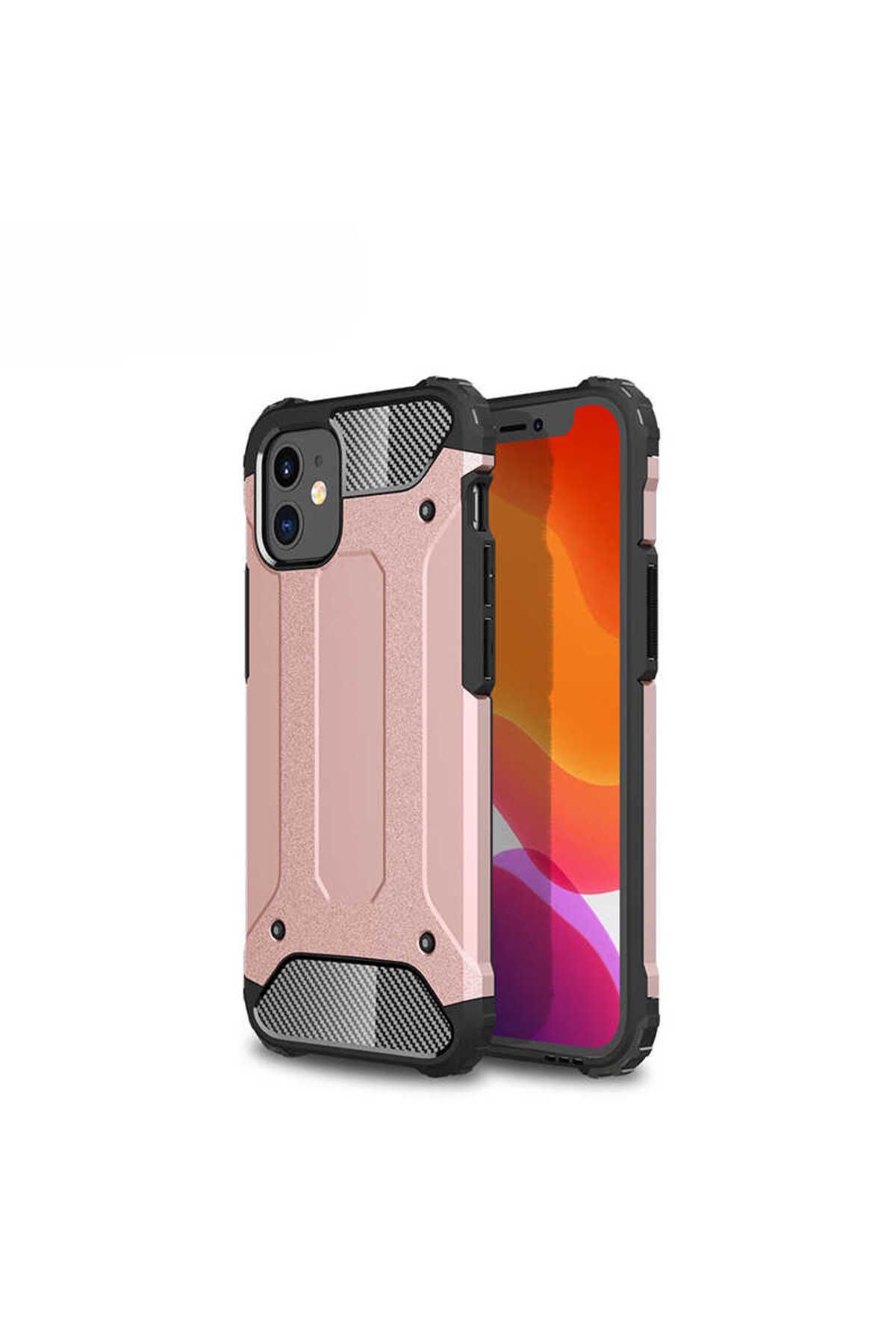 iPhone 12 Mini Uyumlu Zore Crash Silikon Kılıf-Rose Gold