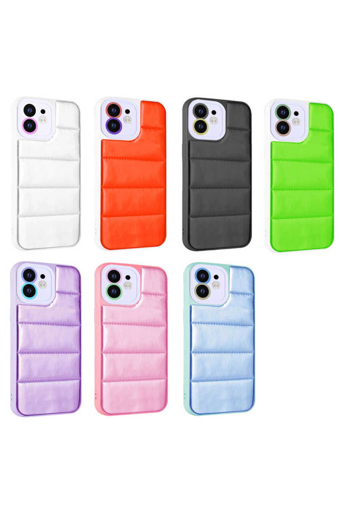 iPhone 11 Uyumlu Kamera Korumalı Airbagli Renkli Zore Seksek Kılıf-Pembe