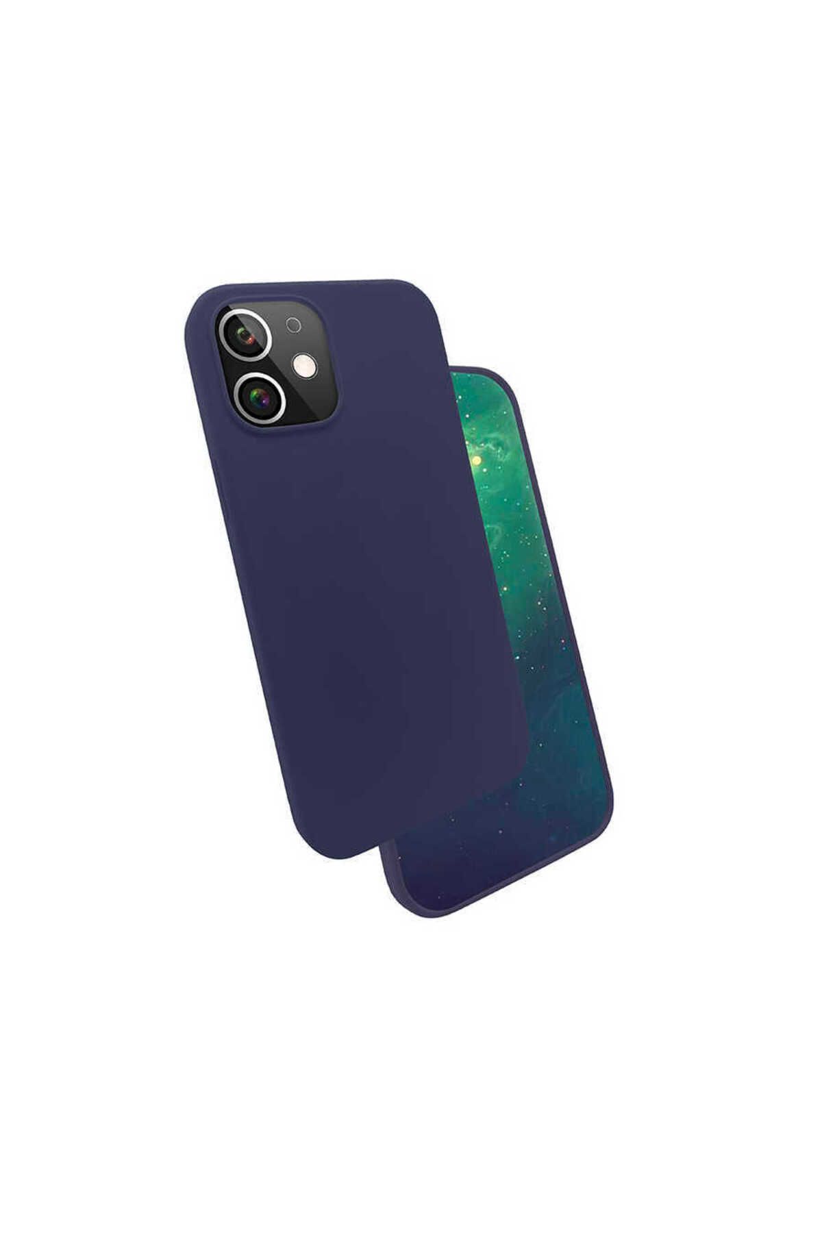 iPhone 12 Mini Uyumlu Zore Silk Silikon-Lacivert