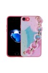 iPhone SE 2022 Uyumlu Simli Desenli El Askılı Tutacaklı Zore Elsa Silikon Kılıf-Pembe Koyu iPhone SE 2022 Uyumlu Simli Desenli El Askılı Tutacaklı Zore Elsa Silikon Kılıf-Pembe Koyu