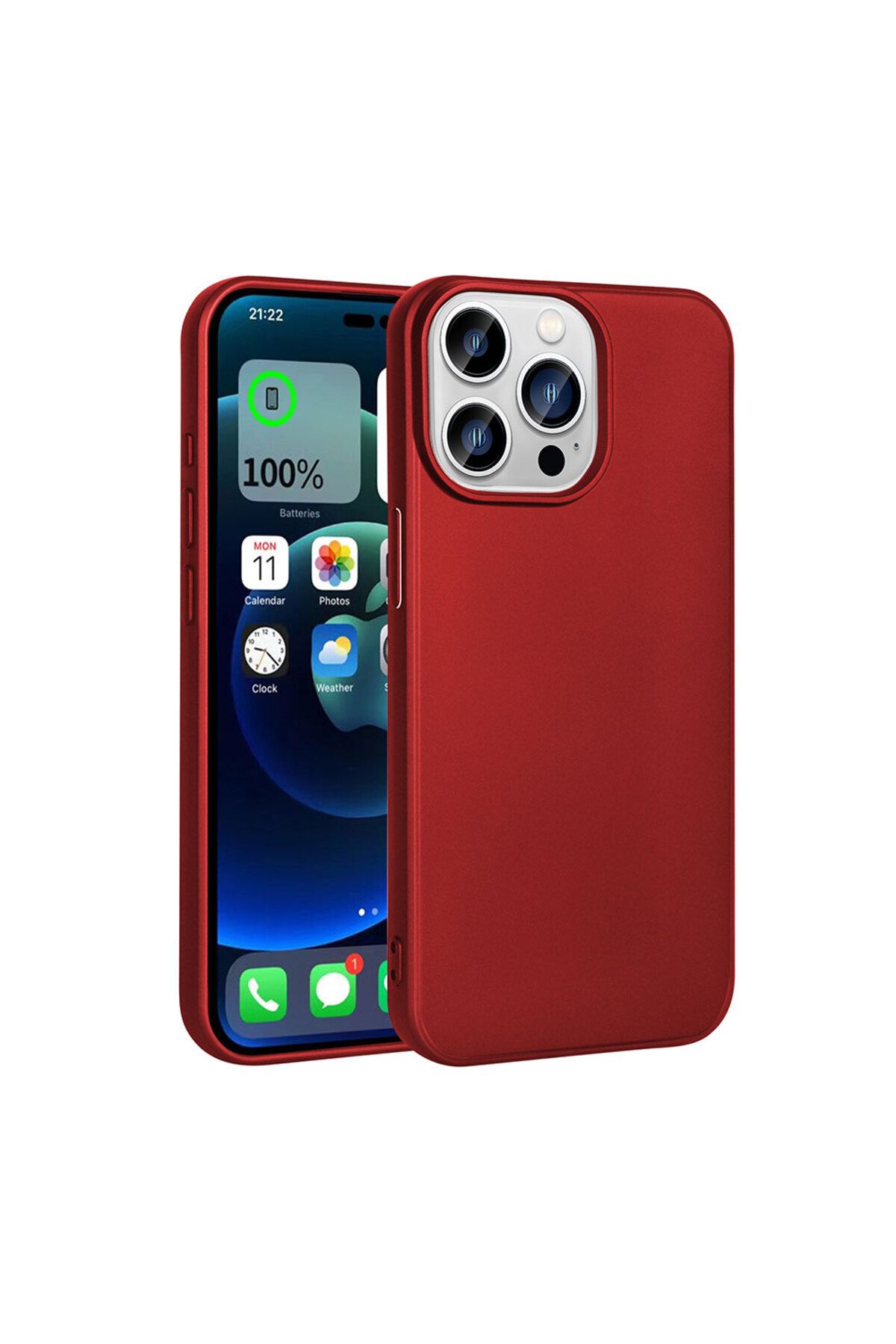 iPhone 15 Pro Uyumlu Zore Premier Silikon Kılıf-Kırmızı