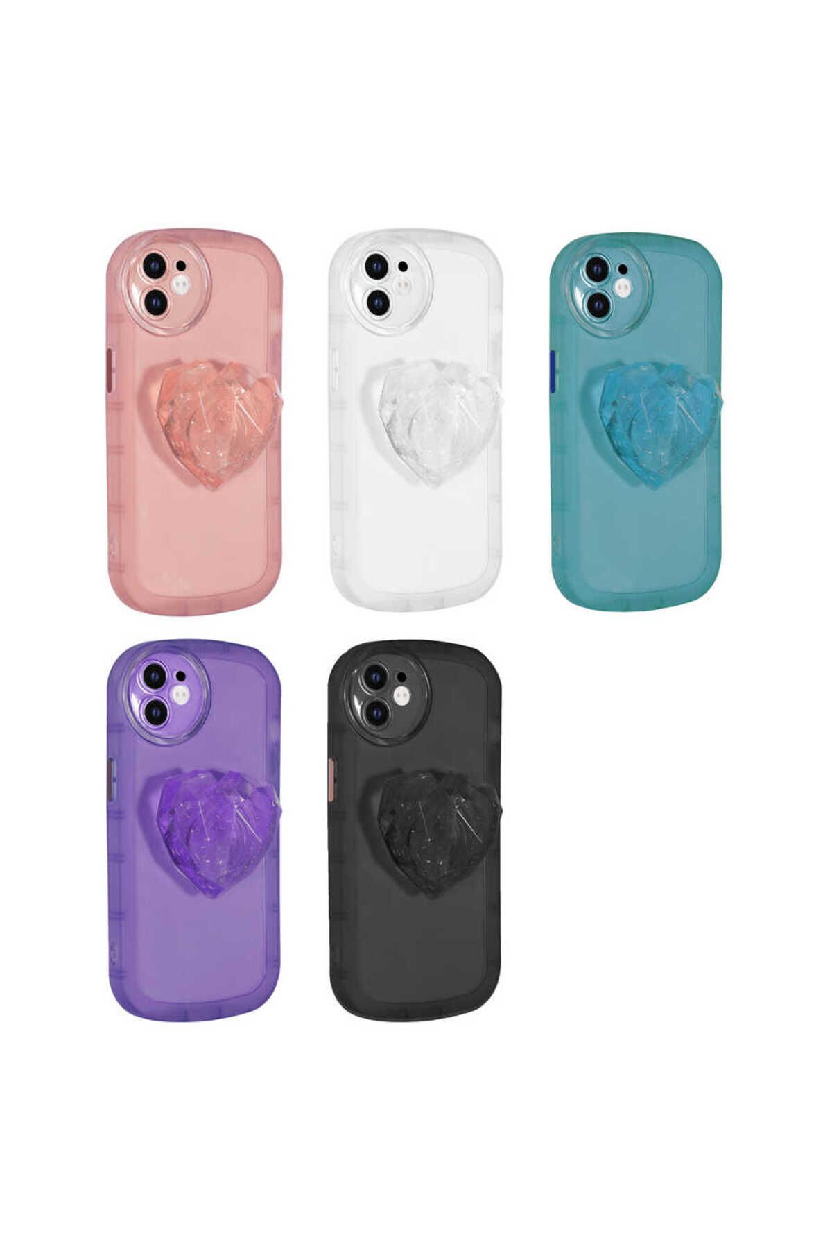 iPhone 11 Uyumlu Kamera Korumalı Pop Soketli Renkli Zore Ofro Kılıf-Mavi