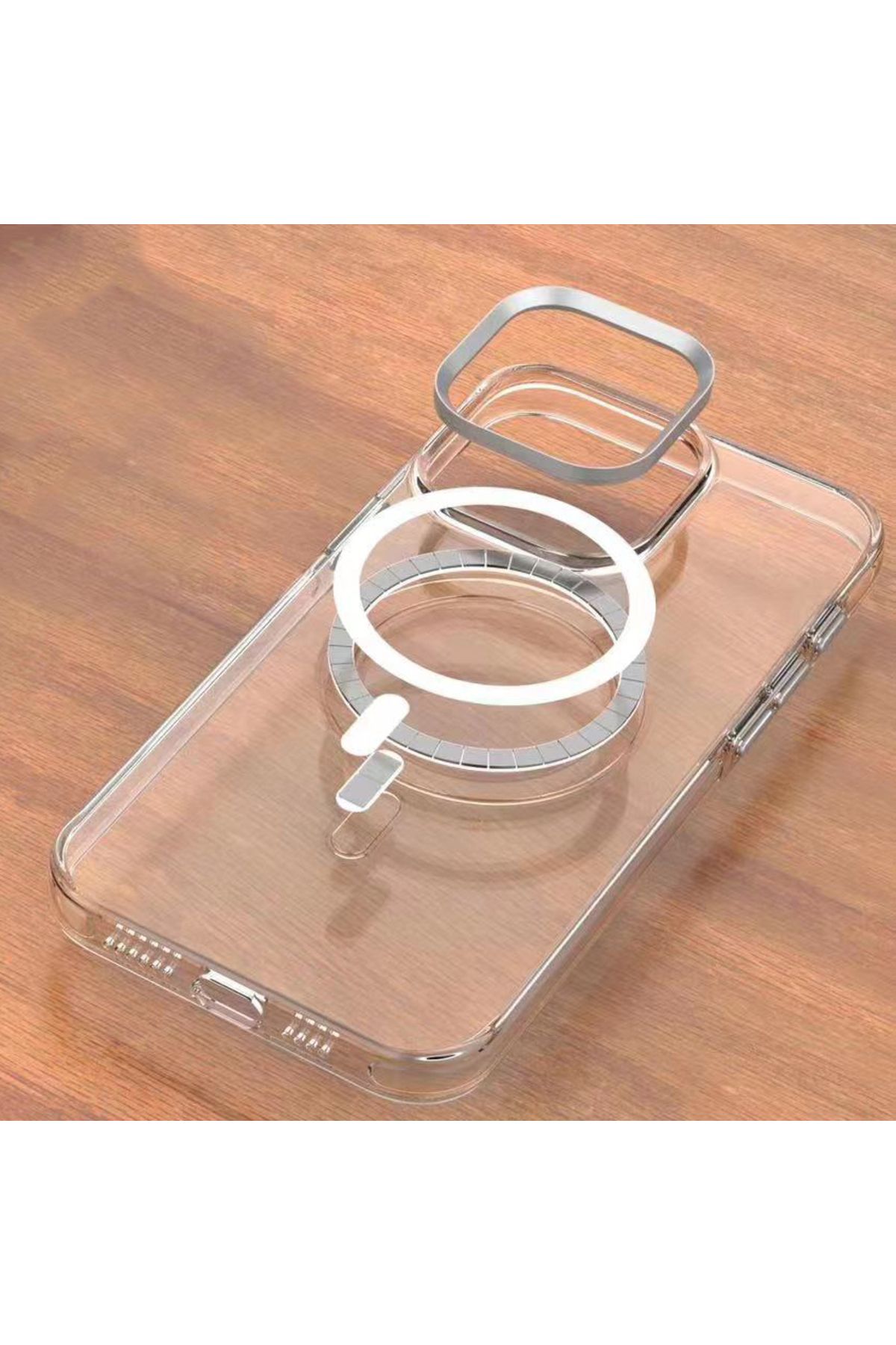 iPhone 15 Uyumlu Zore Wireless Şarj Özellikli Şeffaf Efsane Kılıf-Renksiz