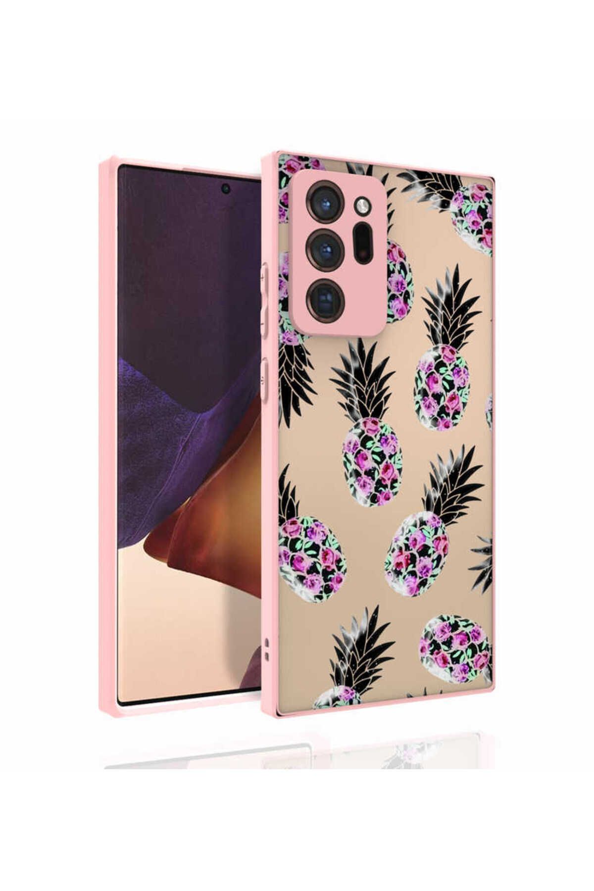 Galaxy Note 20 Ultra Uyumlu Desenli Kamera Korumalı Parlak Zore Nora Kılıf-NO1