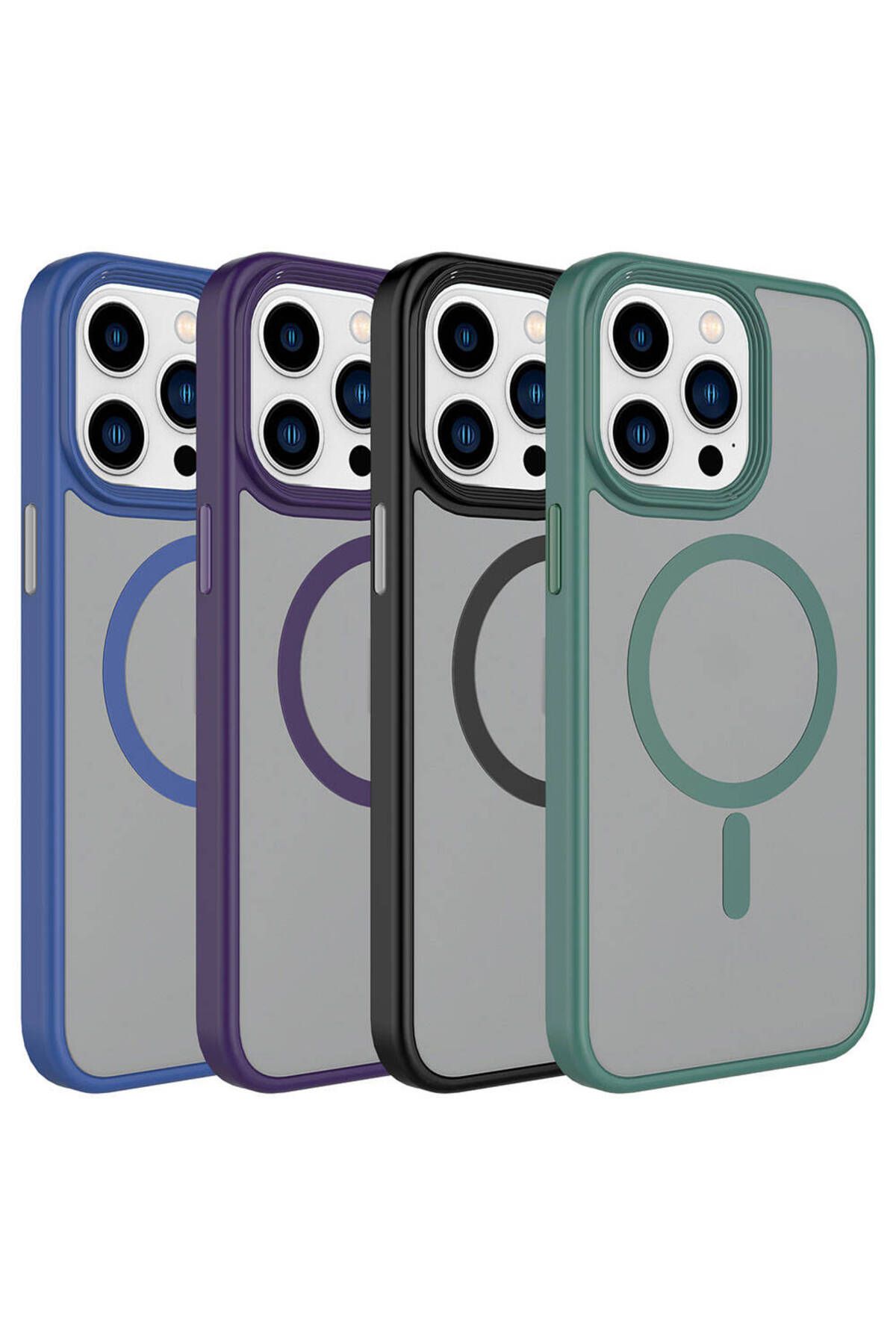 iPhone 15 Pro Uyumlu Mat Arka Yüzey Wireless Şarj Özellikli Zore Flet Magsafe Kılıf-Sarı