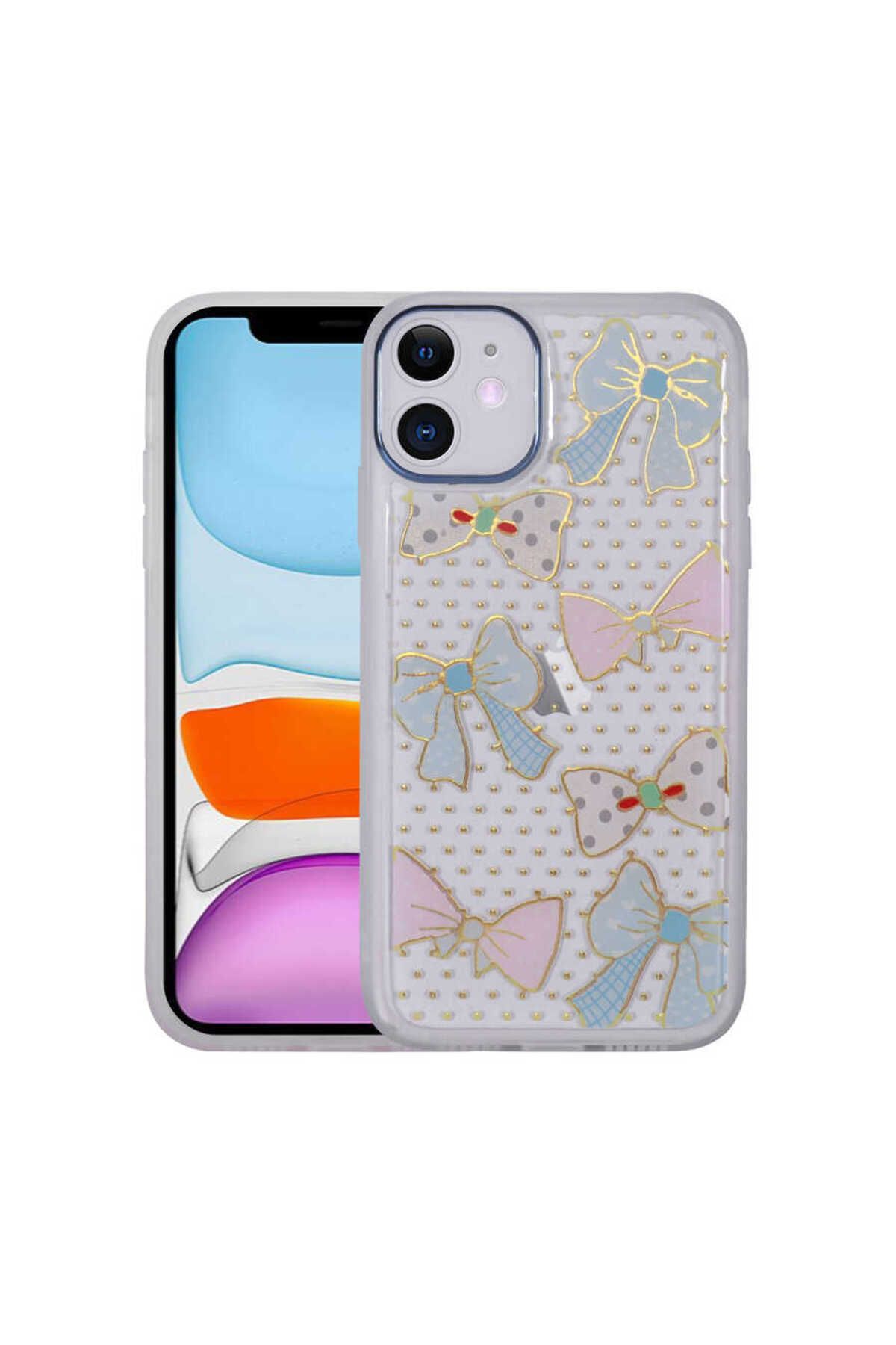 iPhone 11 Uyumlu Figürlü Desenli Işıltılı Sert Zore Sos Kılıf-NO2