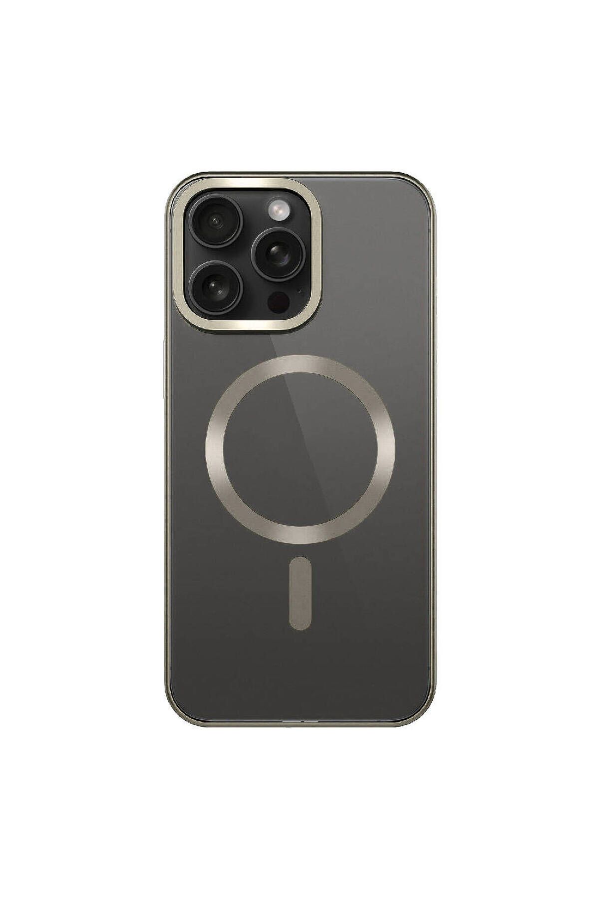 iPhone 15 Pro Max Uyumlu Mat Tasarımlı Magsafe Wireless Şarj Özellikli Zore Mat Setro Kılıf-Si iPhone 15 Pro Max Uyumlu Mat Tasarımlı Magsafe Wireless Şarj Özellikli Zore Mat Setro Kılıf-Si