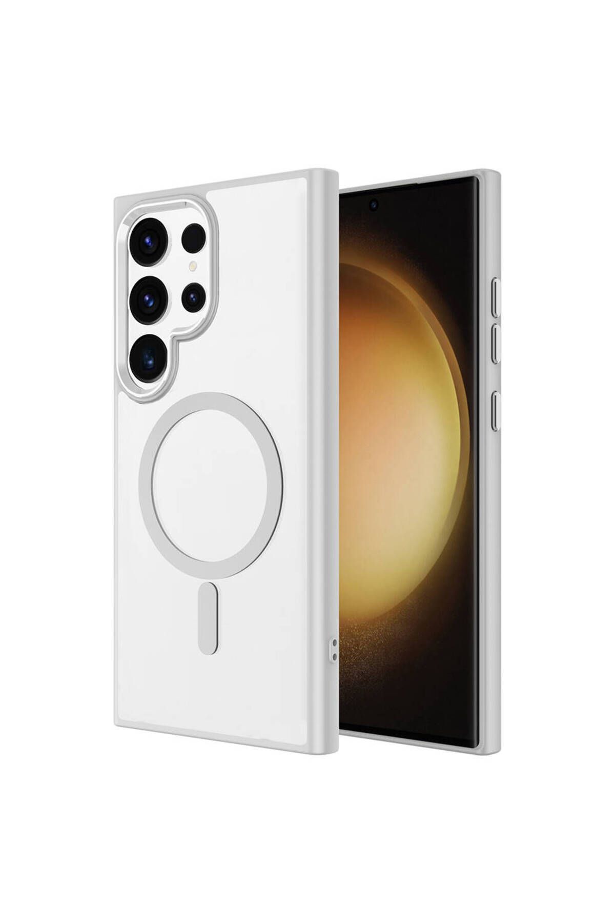 Galaxy S24 Ultra Uyumlu Magsafe Şarj Özellikli Krom Magsafe Silikon Zore Kılıf-Lacivert Galaxy S24 Ultra Uyumlu Magsafe Şarj Özellikli Krom Magsafe Silikon Zore Kılıf-Lacivert