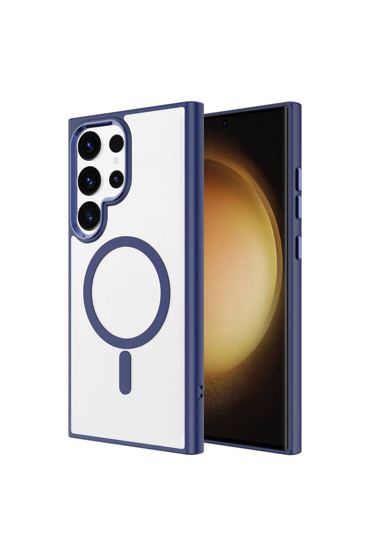 Galaxy S24 Ultra Uyumlu Magsafe Şarj Özellikli Krom Magsafe Silikon Zore Kılıf-Lacivert Galaxy S24 Ultra Uyumlu Magsafe Şarj Özellikli Krom Magsafe Silikon Zore Kılıf-Lacivert