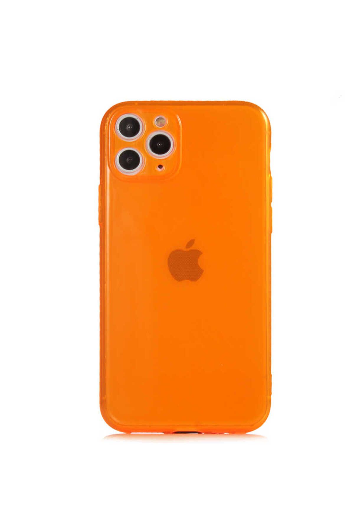 iPhone 11 Pro Uyumlu Zore Mun Silikon-Turuncu