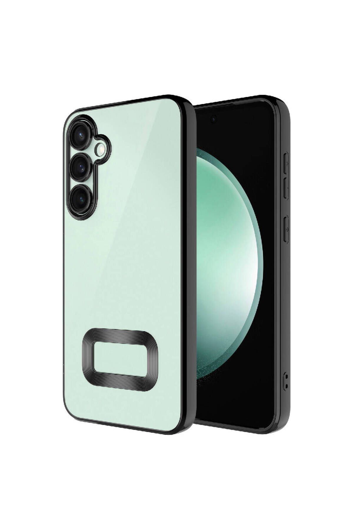 Galaxy S23 FE Uyumlu Kamera Korumalı Logo Gösteren Zore Omega Kılıf-Siyah