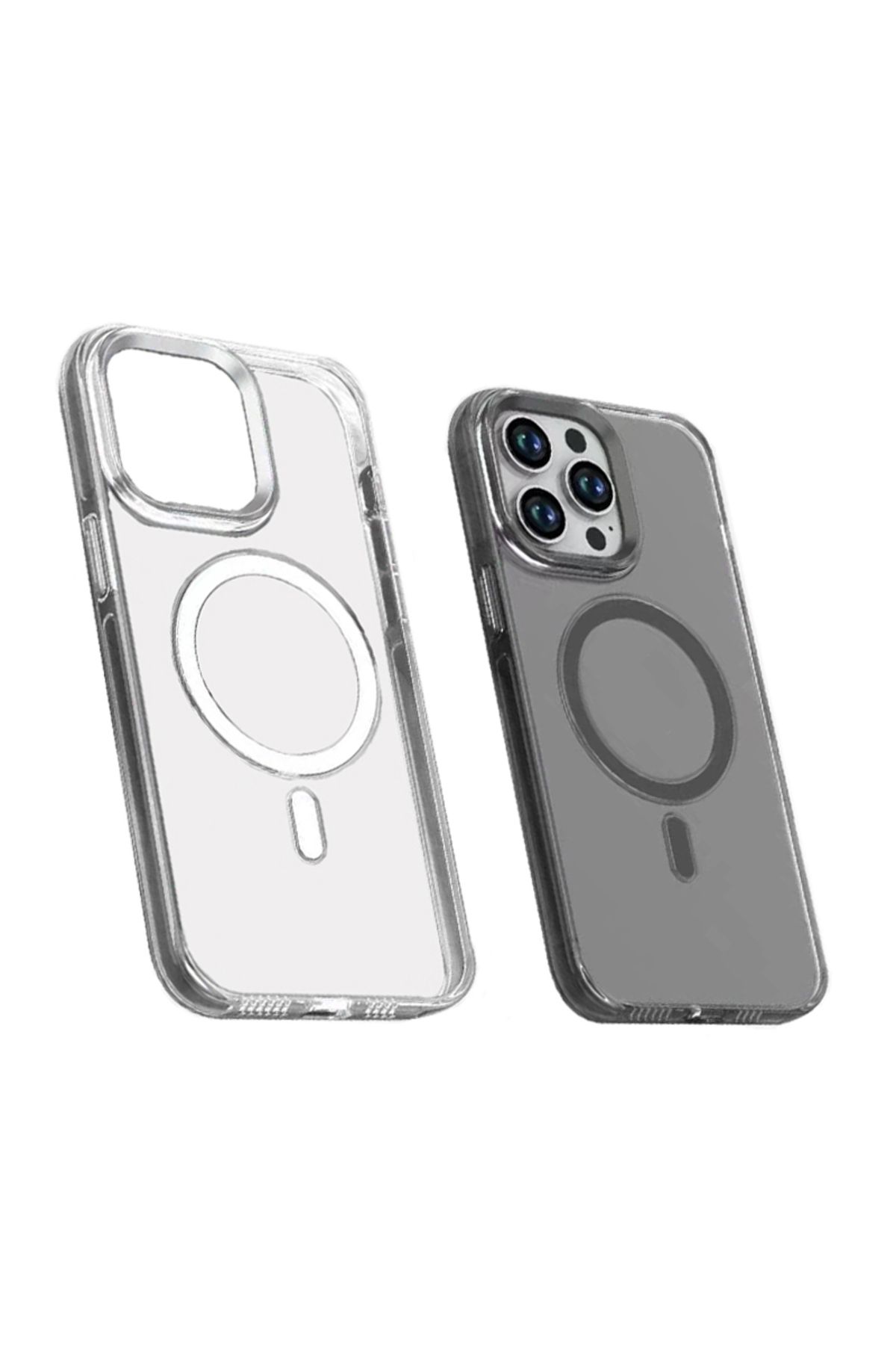 iPhone 15 Pro Uyumlu Zore Wireless Şarj Özellikli Şeffaf Efsane Kılıf-Renksiz