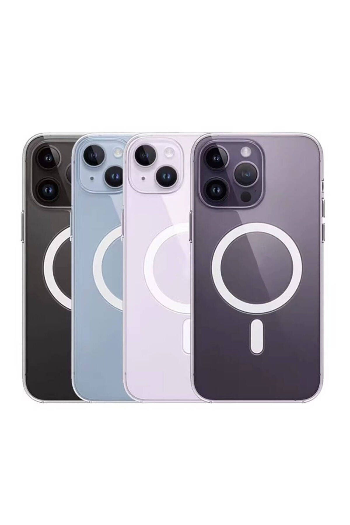iPhone 15 Pro Uyumlu Magsafe Şarj Özellikli Şeffaf Sert PC Zore Embos Kılıf-Renksiz iPhone 15 Pro Uyumlu Magsafe Şarj Özellikli Şeffaf Sert PC Zore Embos Kılıf-Renksiz
