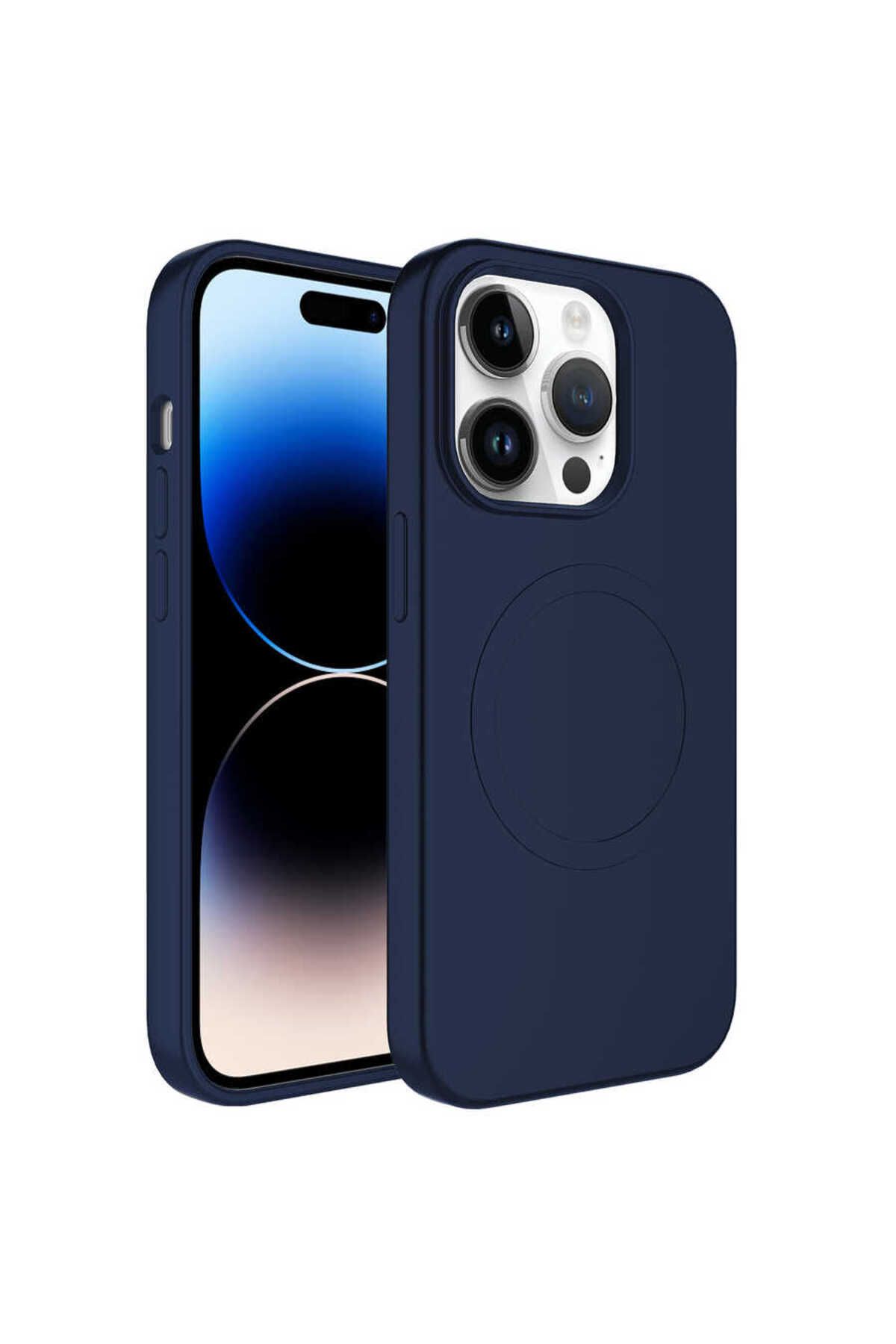 iPhone 11 Pro Max Uyumlu Magsafe Wireless Şarj Özellikli Pastel Renk Silikon Zore Plas Kılıf-L