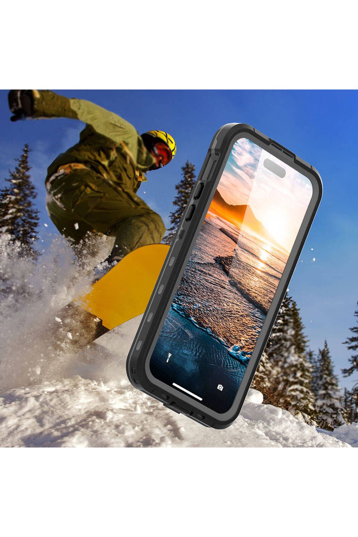 iPhone 15 Uyumlu 1-1 Su Geçirmez Kılıf-Siyah iPhone 15 Uyumlu 1-1 Su Geçirmez Kılıf-Siyah