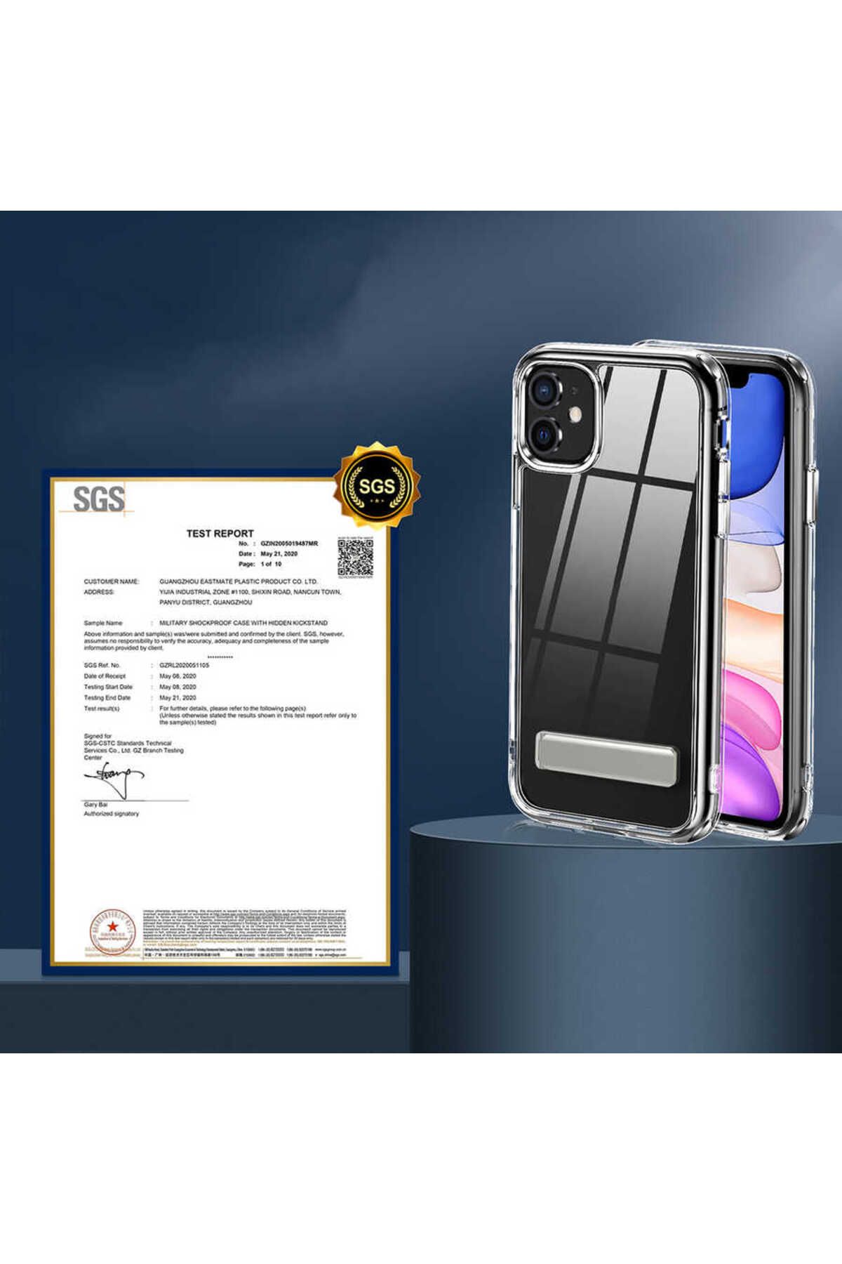 iPhone 11 Uyumlu Standlı Şeffaf Silikon Zore L-Stand Kılıf-Renksiz iPhone 11 Uyumlu Standlı Şeffaf Silikon Zore L-Stand Kılıf-Renksiz