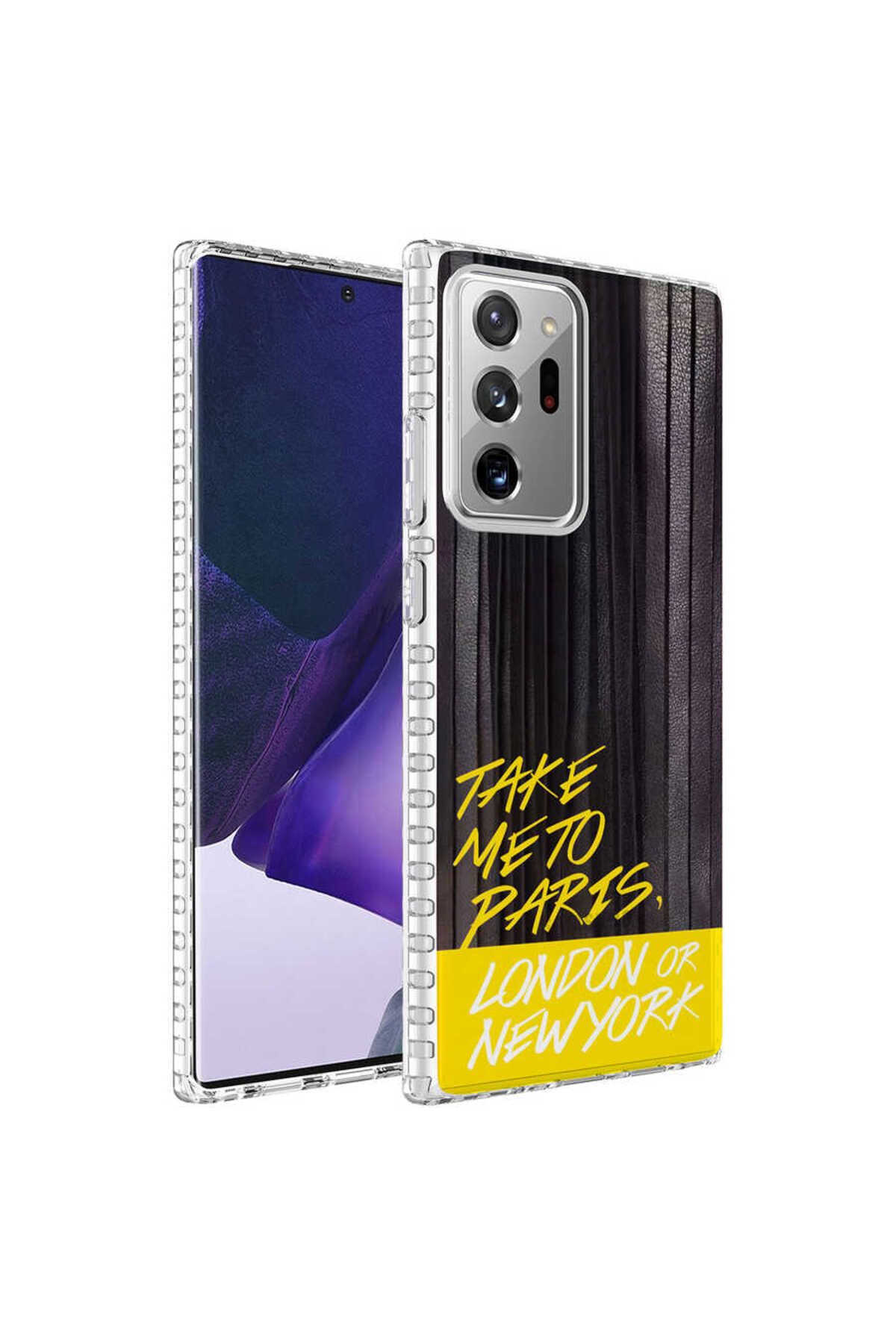 Galaxy Note 20 Ultra Uyumlu Airbag Kenarlı Renkli Desenli Silikon Zore Elegans Kılıf-NO3