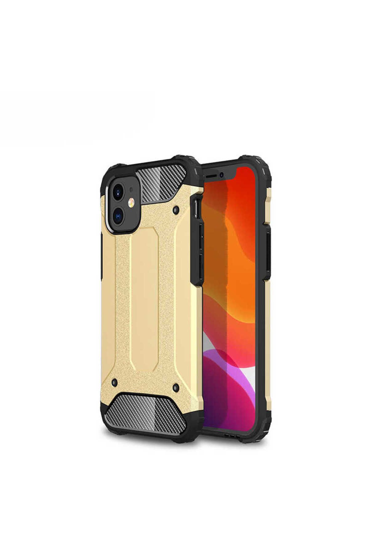 iPhone 12 Mini Uyumlu Zore Crash Silikon Kılıf-Gold