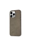 iPhone 15 Pro Uyumlu Zore Mikro Fiber Mimoza Kılıf-Kahverengi iPhone 15 Pro Uyumlu Zore Mikro Fiber Mimoza Kılıf-Kahverengi