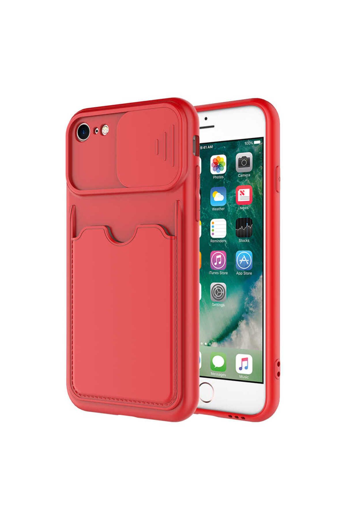 iPhone SE 2022 Uyumlu  Kartix Kılıf-Kırmızı