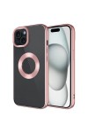 iPhone 15 Uyumlu Tek Kamera Çerçeveli Logo Gösteren Zore Omega Kılıf-Rose Gold iPhone 15 Uyumlu Tek Kamera Çerçeveli Logo Gösteren Zore Omega Kılıf-Rose Gold