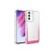 Galaxy S21 FE Uyumlu Simli ve Renk Geçiş Tasarımlı LZore Korumalı Zore Park Kılıf-Beyaz-Pembe
