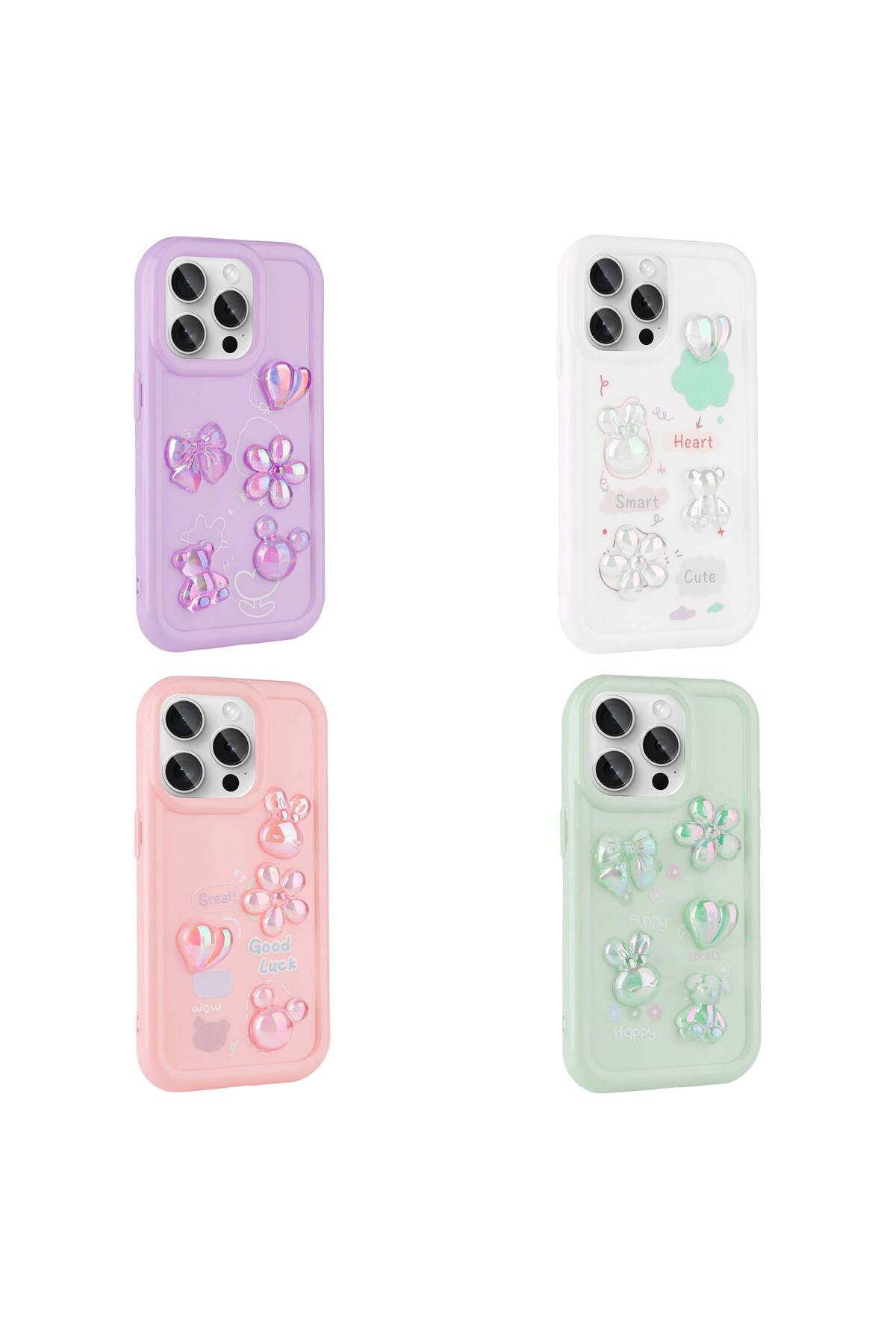 iPhone 15 Pro Uyumlu Kabartma Figürlü Parlak Zore Toys Silikon Kılıf-Beyaz iPhone 15 Pro Uyumlu Kabartma Figürlü Parlak Zore Toys Silikon Kılıf-Beyaz