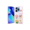 Tecno Spark 10C Kılıf Parlayan Sıvılı Simli Kabartma Figürlü Zore Cevze Kapak-Pembe