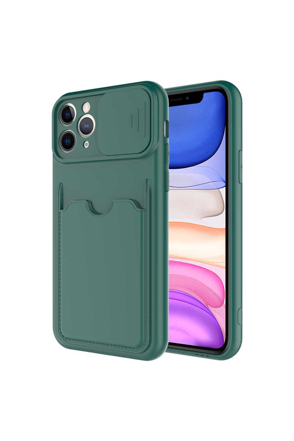 iPhone 11 Pro Max Uyumlu  Kartix Kılıf-Koyu Yeşil